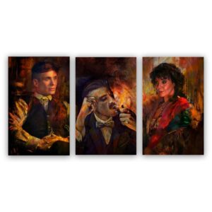 Peaky Blinders schilderij 3 luik