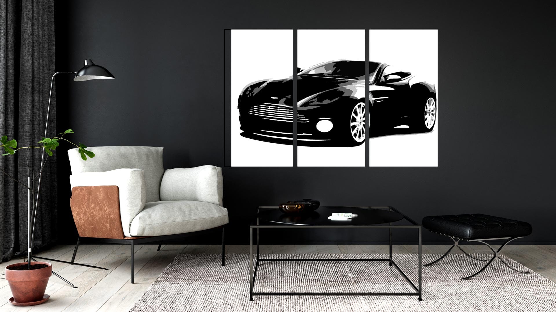 Aston Martin 3 luik schilderij