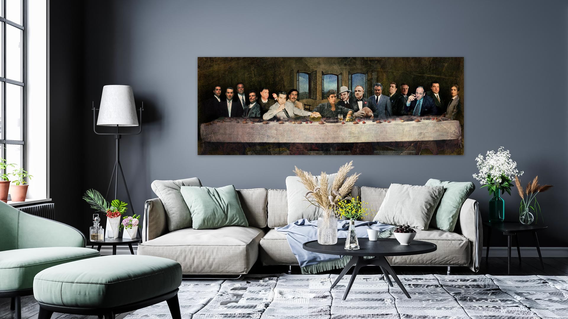 avondmaal-zonder-peaky-sfeer-kleur Maffia's Laatste Avondmaal schilderij