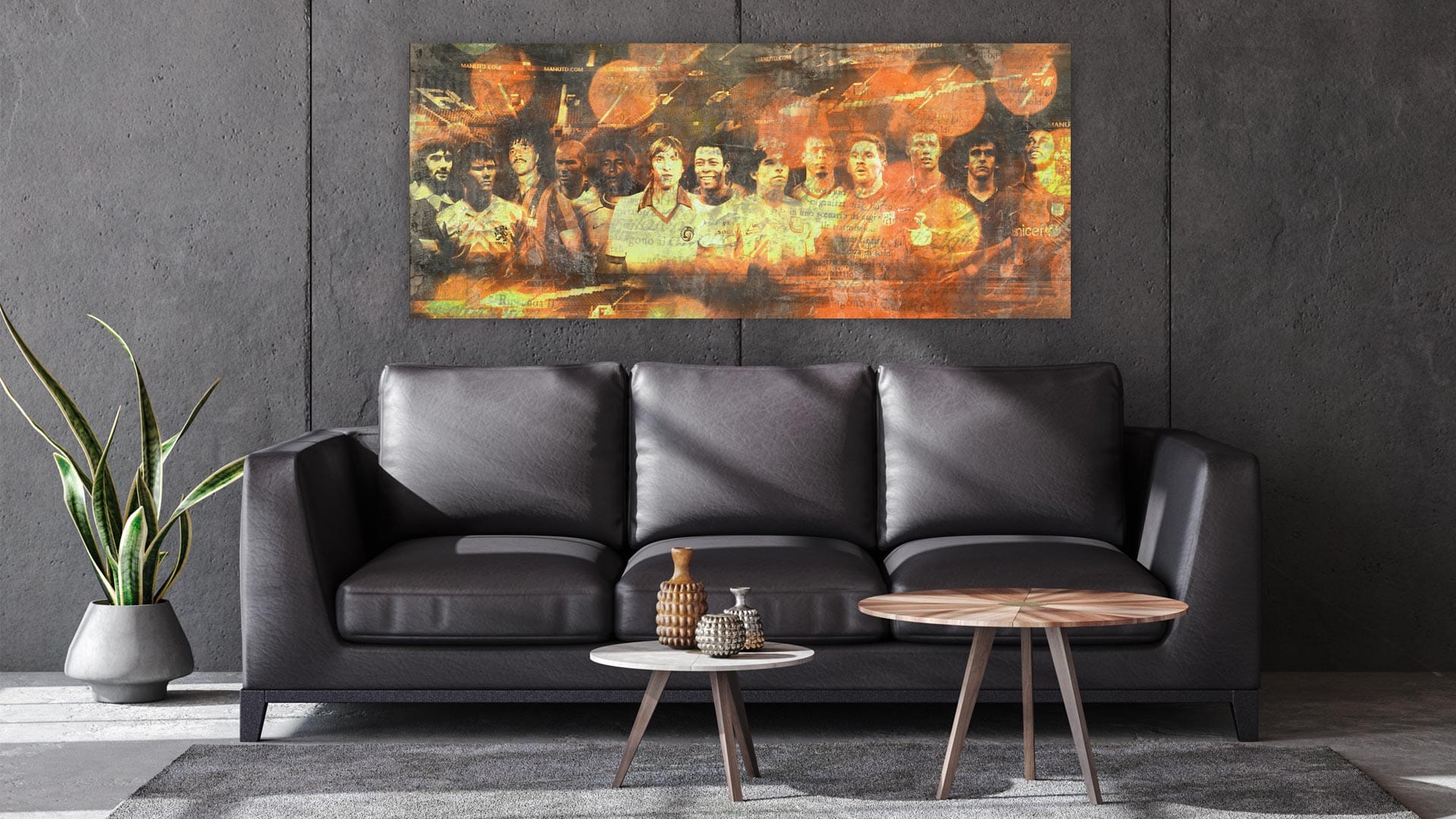 Beste voetballers aller tijden schilderij