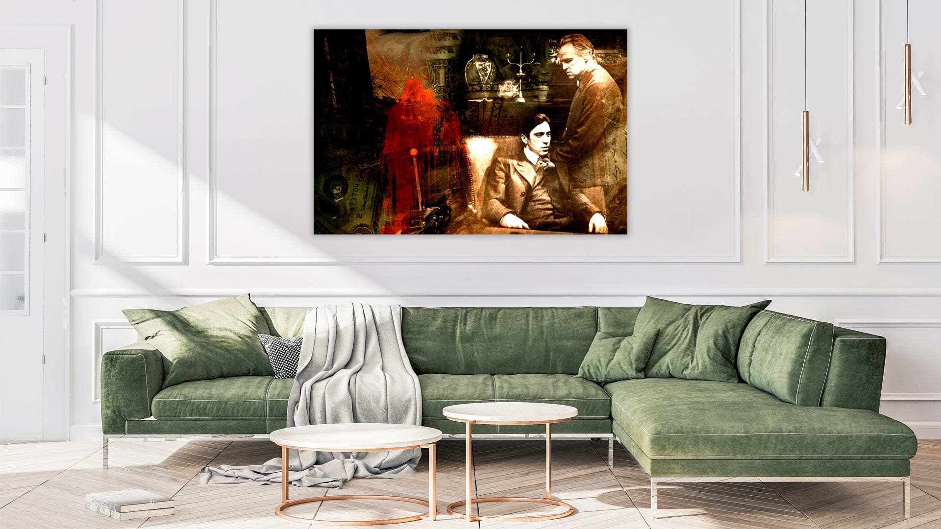 Don en Michael Corleone schilderij 1 luik