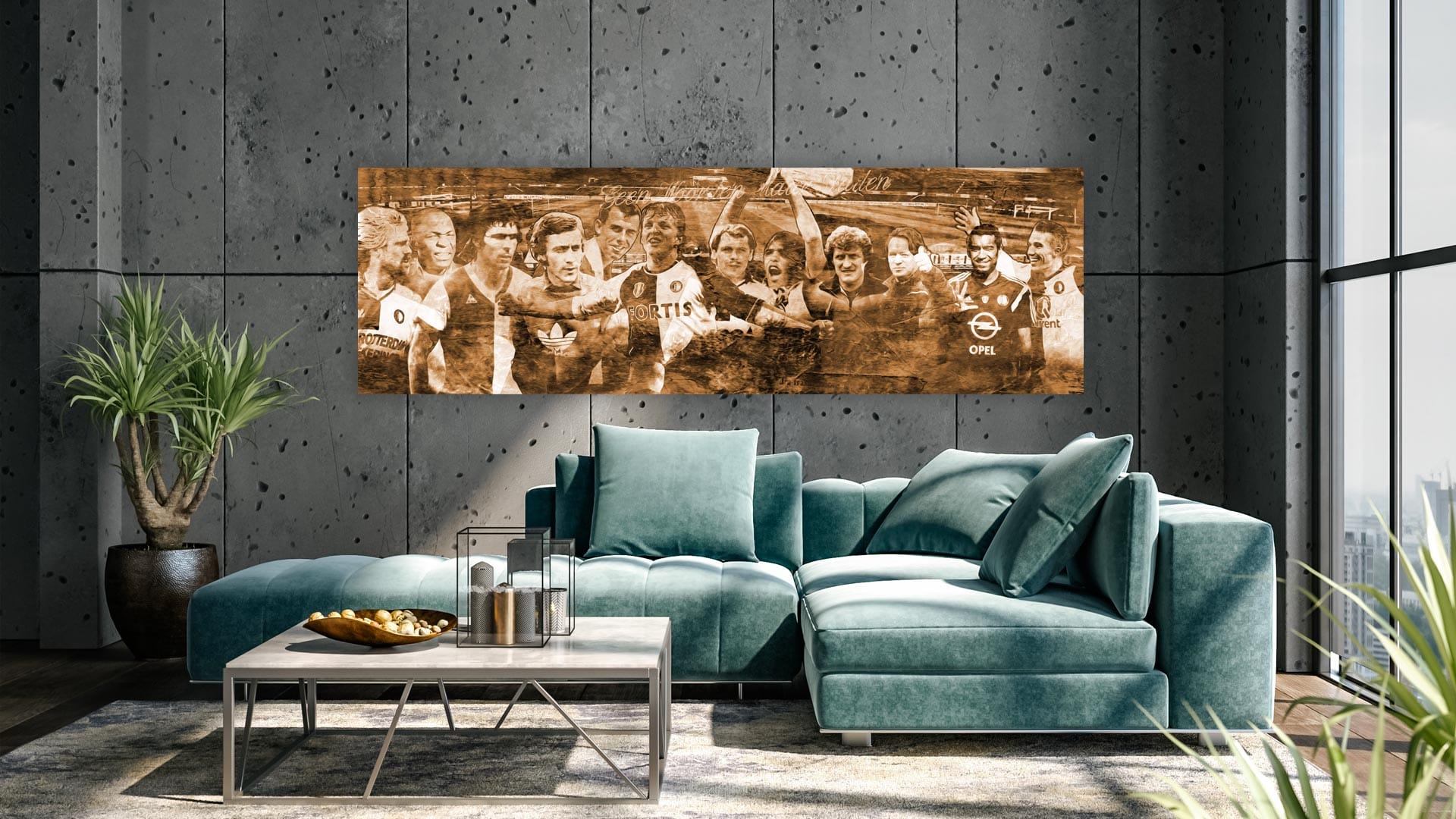 feyenoord-iconen-sfeer-sepia De Feyenoord Iconen schilderij