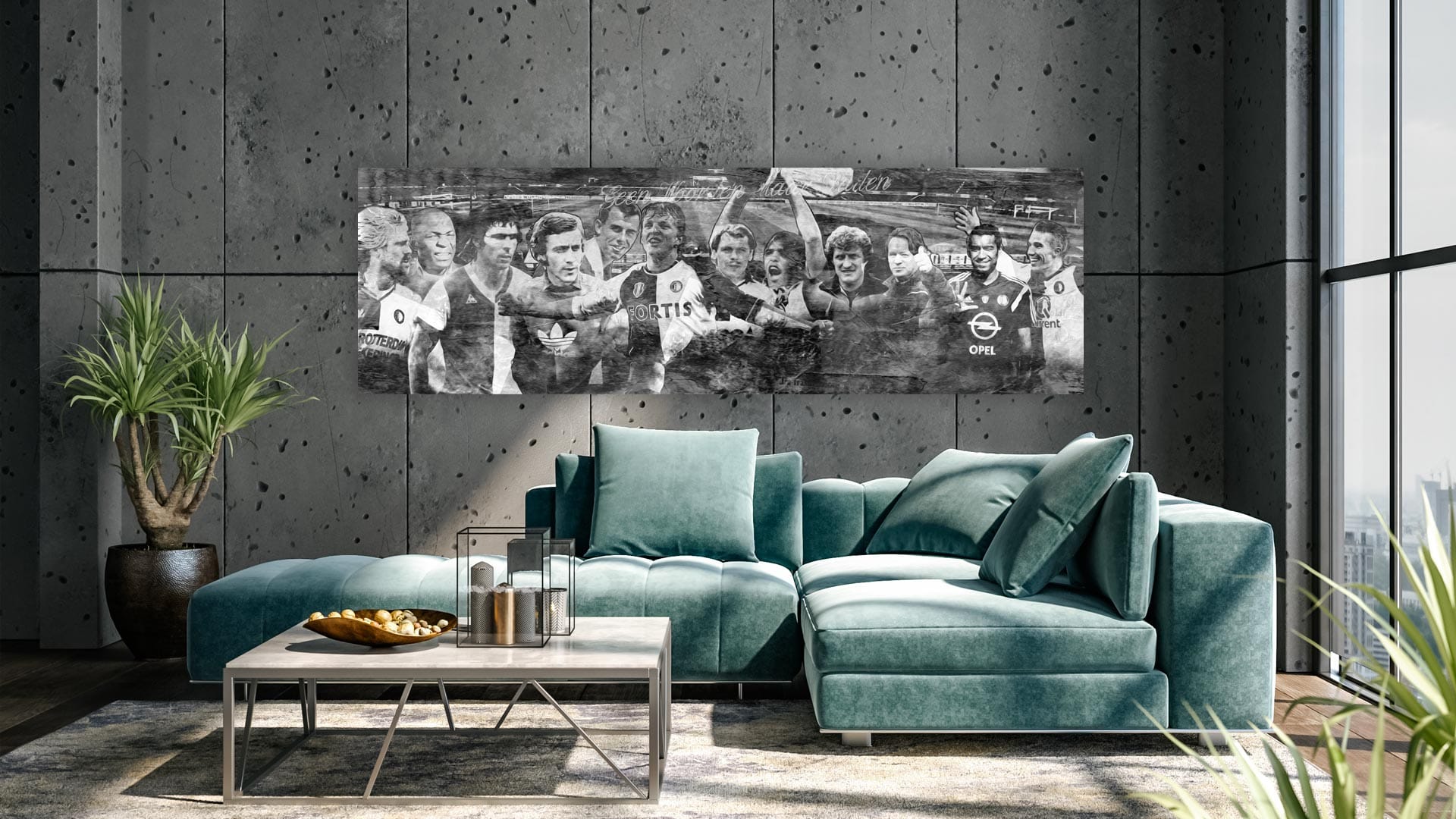 feyenoord-iconen-sfeer-zw De Feyenoord Iconen schilderij
