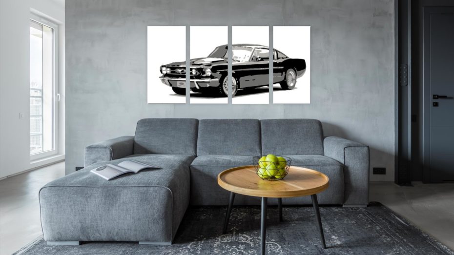 Ford Mustang 4 luik schilderij