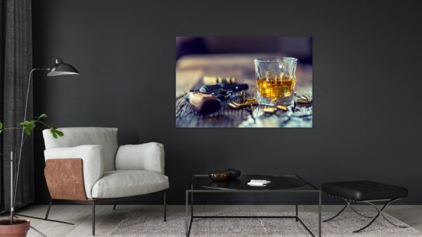 Gun and Whiskey 2 schilderij