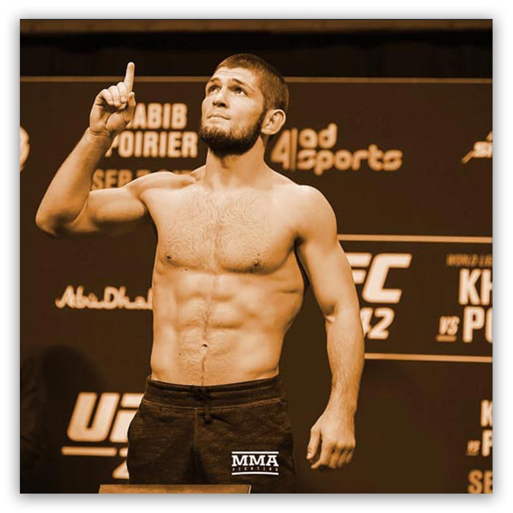 khabib-the-champ-sepia-new Khabib The Champ schilderij sepia