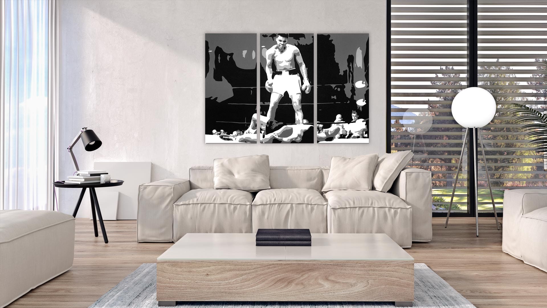 mohammed-ali-schilderij-3-luik-sfeer Mohammed Ali 3 luik schilderij