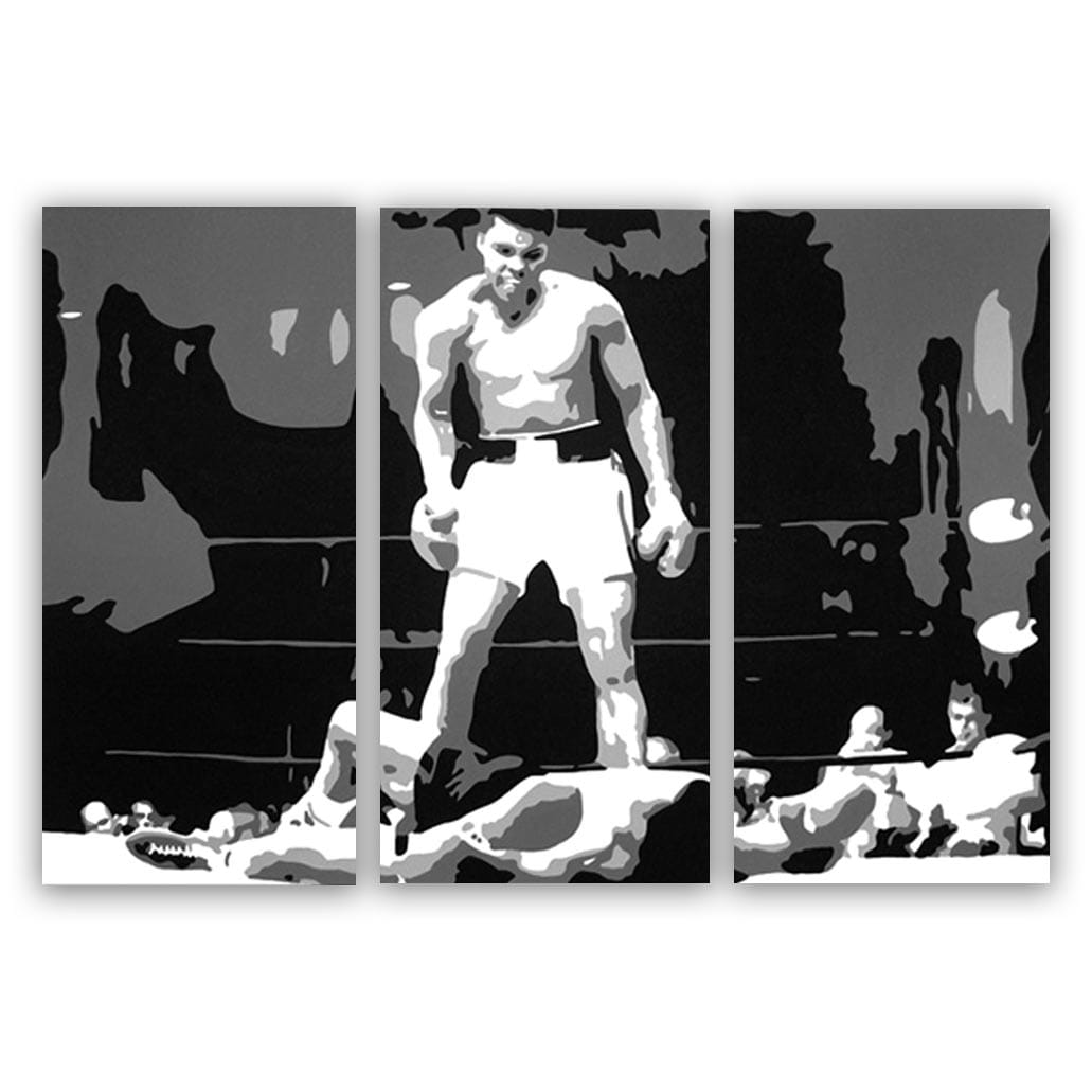 mohammed-alo Mohammed Ali 3 luik schilderij
