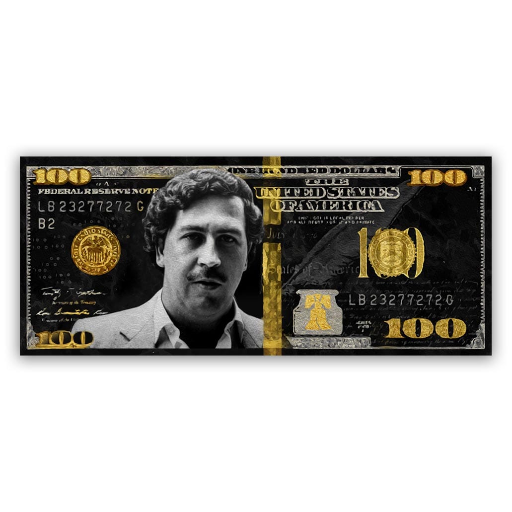 pablo-dollar-zilver-goud Pablo Gold/Silver 100 Dollar schilderij