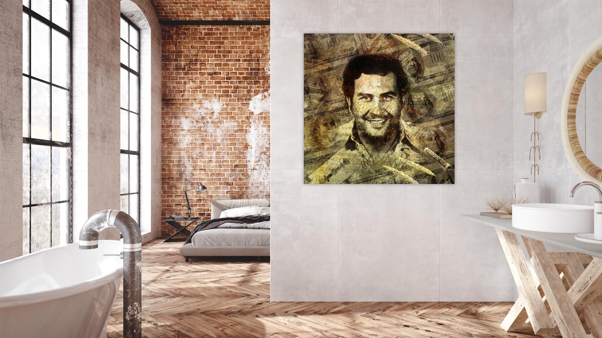 Pablo Escobar schilderij