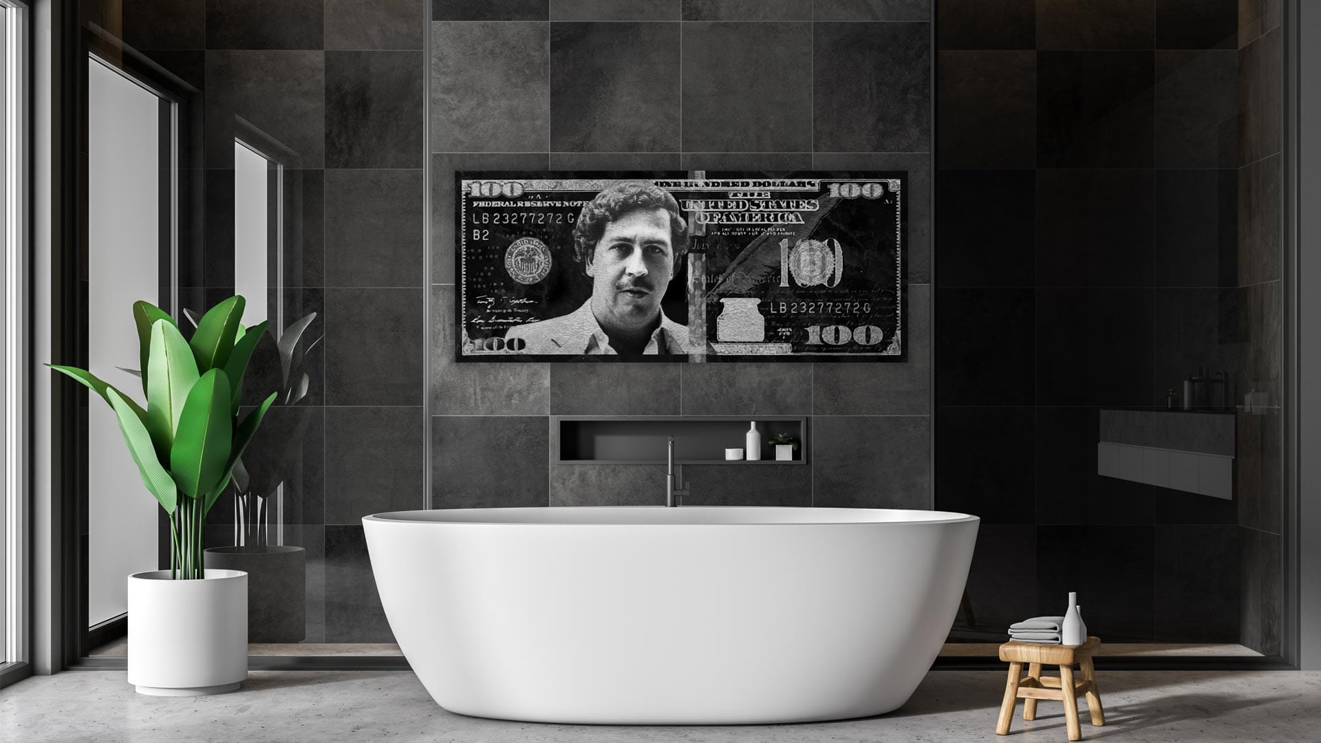 pablo-gold-silver-100-dollar-sfeer-silver Pablo Gold/Silver 100 Dollar schilderij