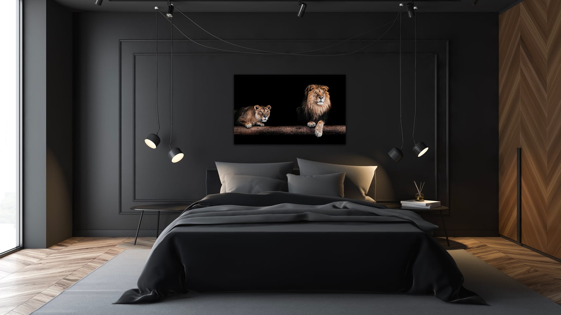 Twee Leeuwen schilderij