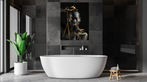 Zwart met Gouden Vrouw schilderij