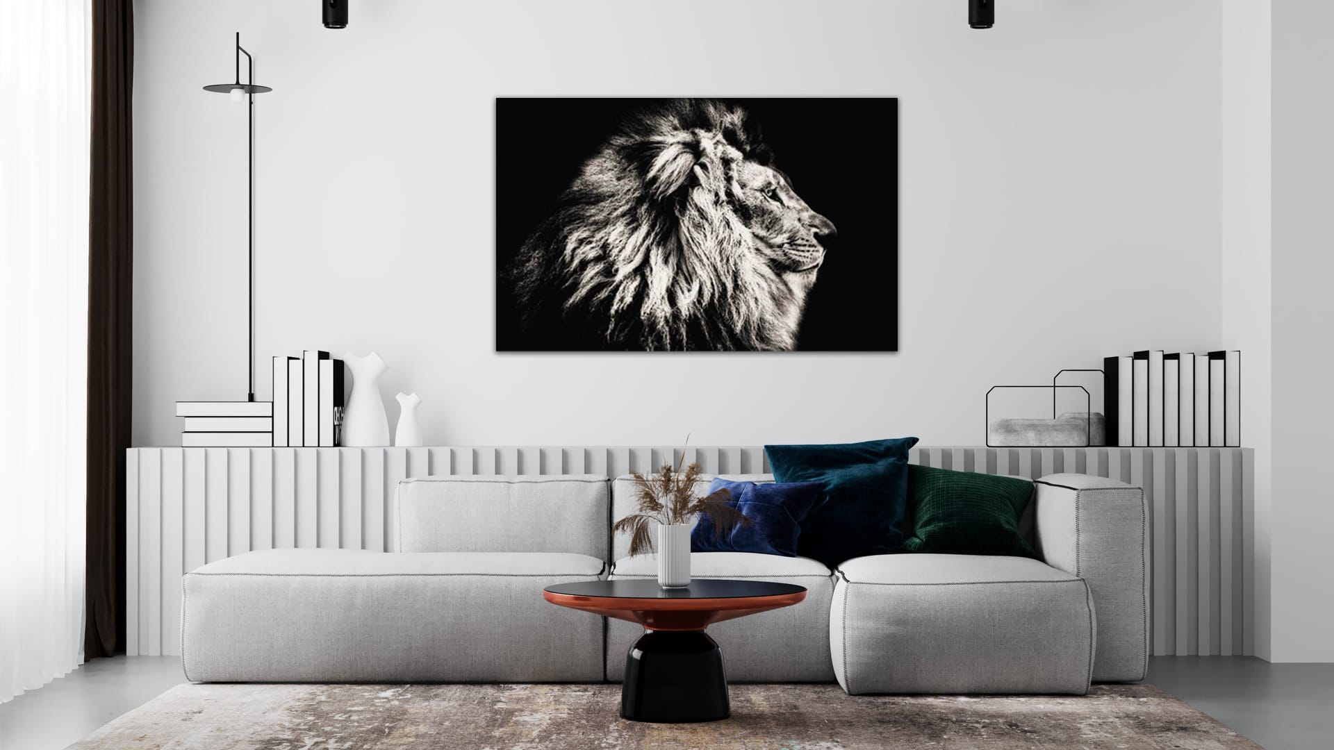 Zwart Wit Leeuw schilderij