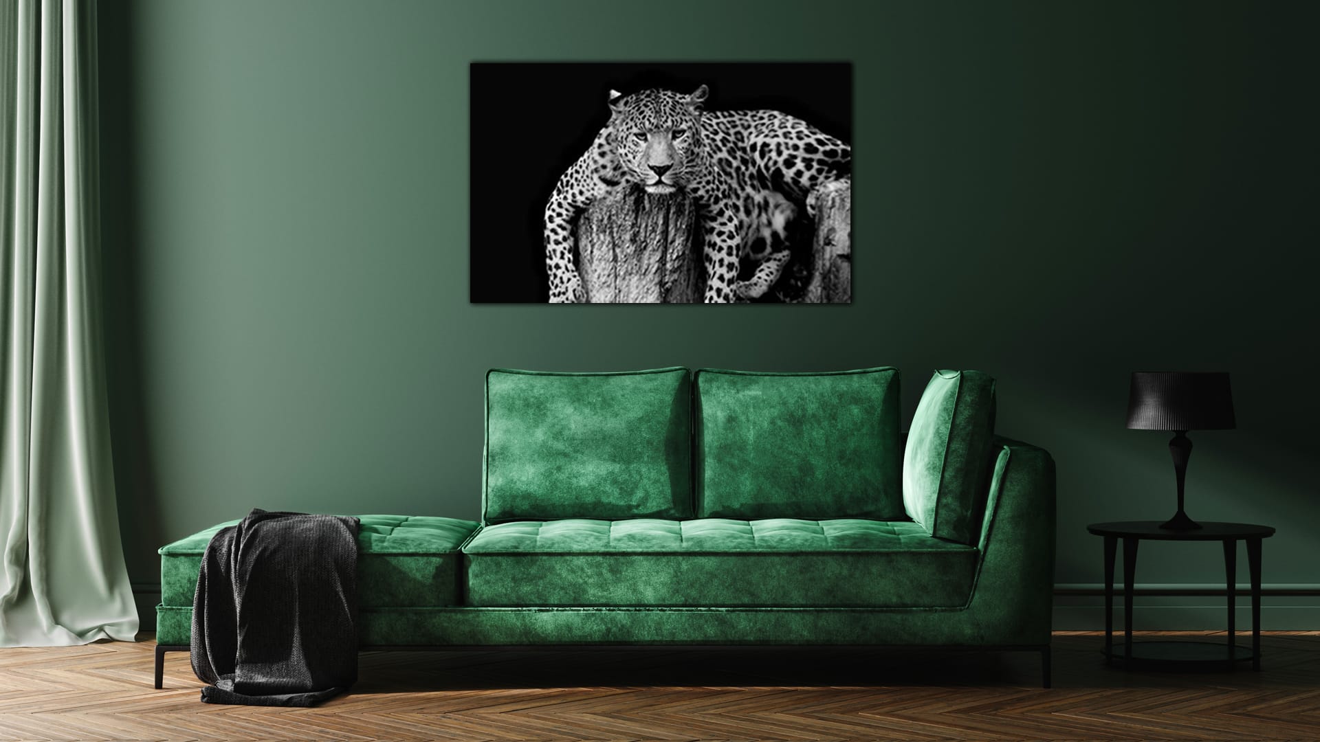 Luipaard Liggend schilderij