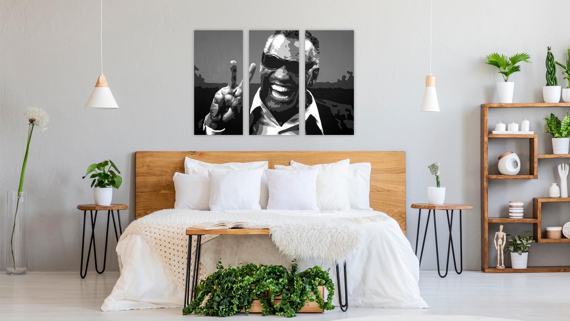 Ray Charles 3 luik schilderij