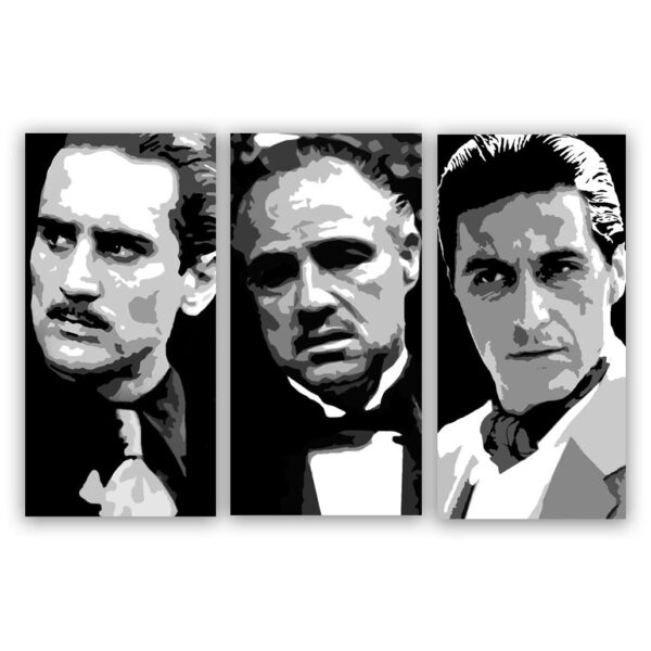 The 3 Godfather’s schilderij (De Niro,Pacino,Brando)