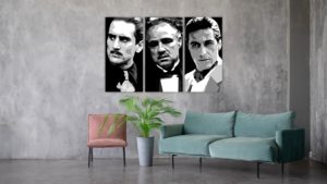 The 3 Godfather’s schilderij (De Niro,Pacino,Brando)