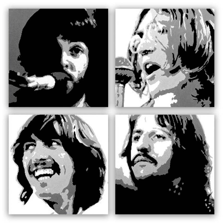 Beatles 4 luik schilderij