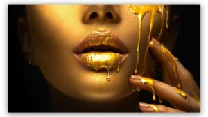 "The Golden Lips" schilderij 2