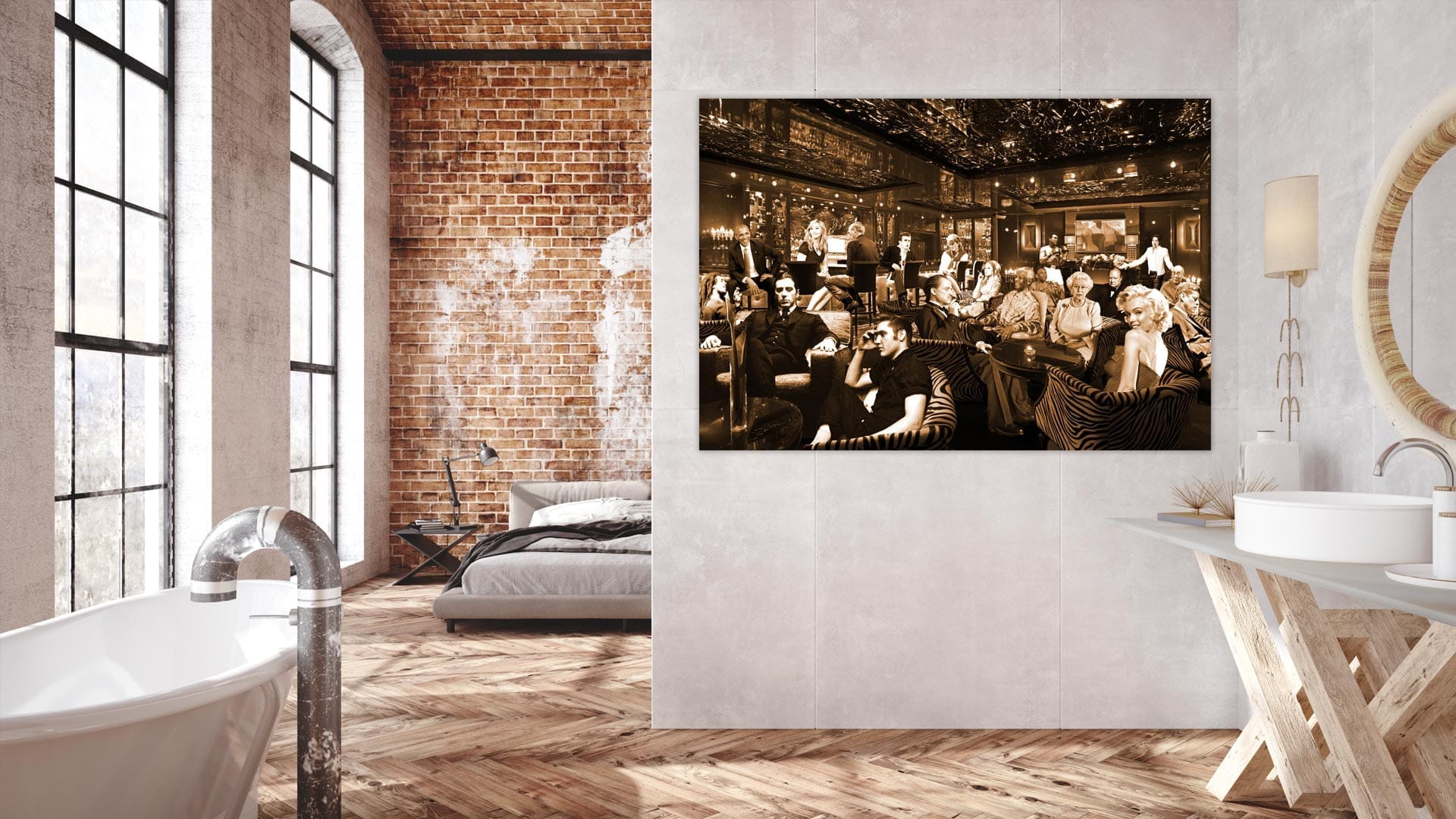 the-icon-hangout-sfeer-sepia World Icons & Influencers schilderij