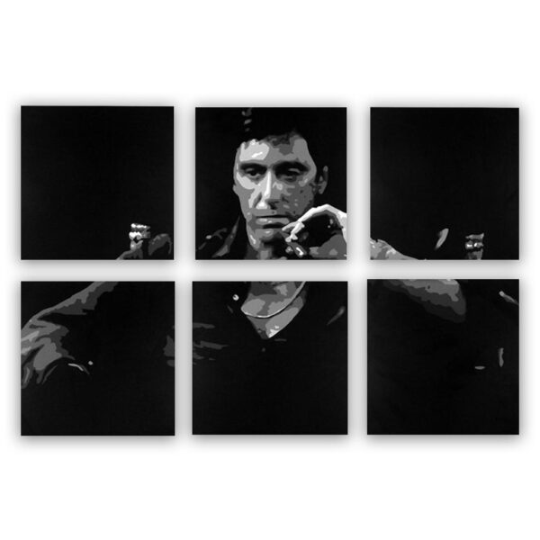 Tony Montana “Scarface” 6 luik schilderij