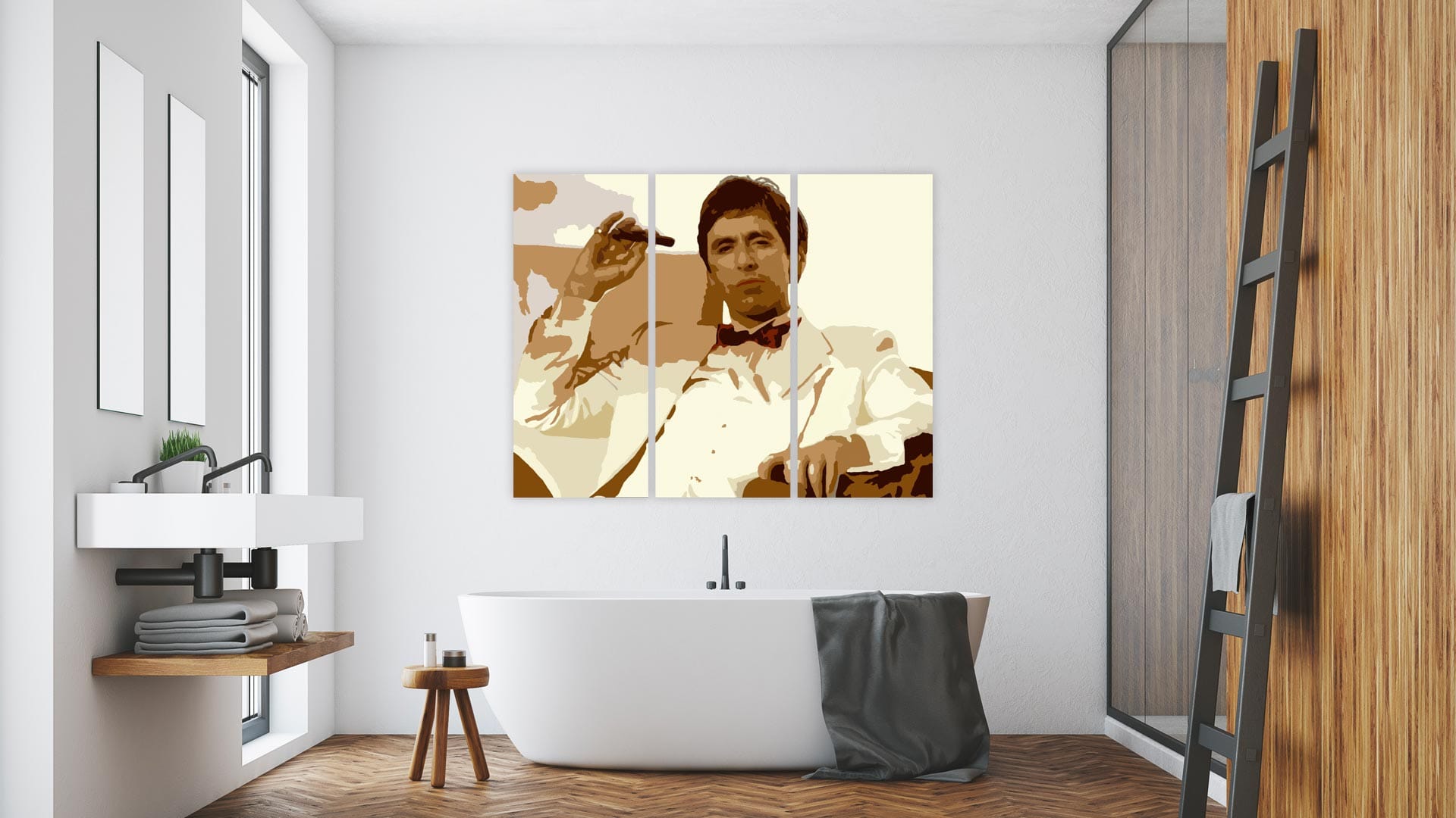 Tony montana “Scarface” 3 luik versie 3 schilderij
