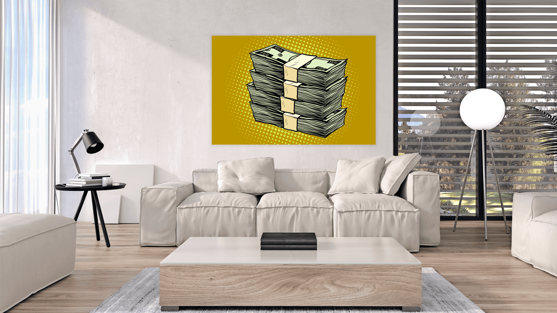 Popart schilderij geld