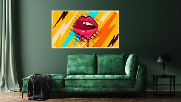 Popart schilderij driping lips