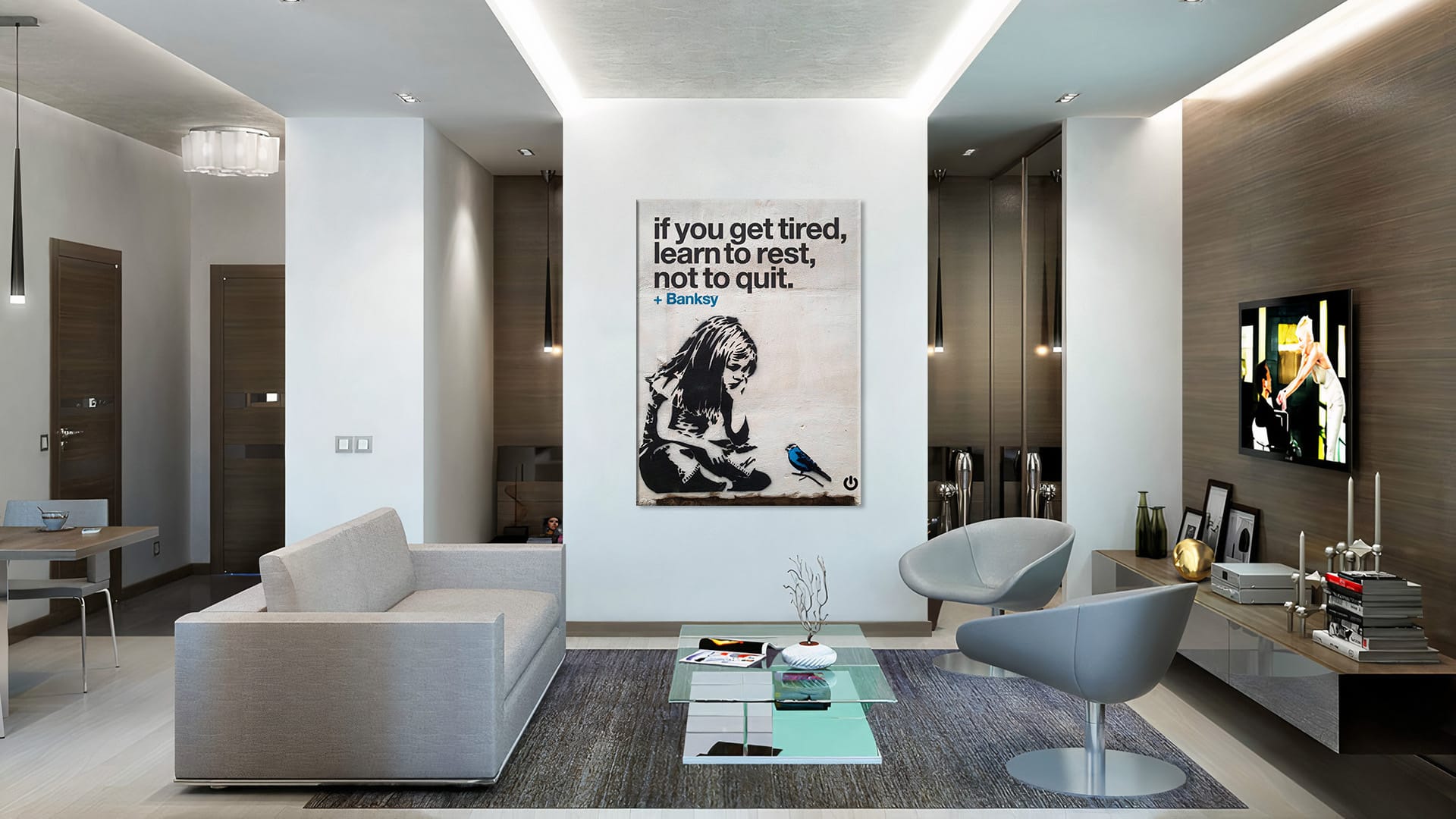 Banksy kid schilderij