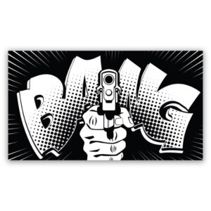 Popart schilderij pistol bang