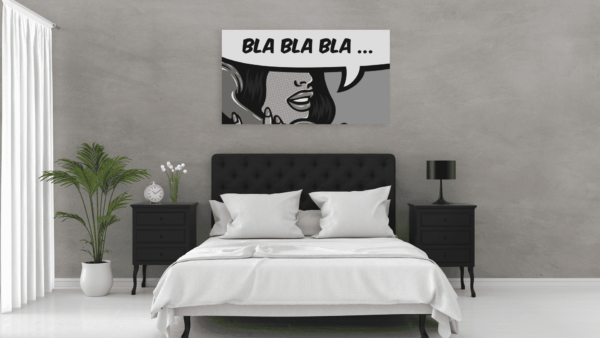 Popart schilderij bla bla bla