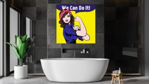 Popart schilderij we can do it
