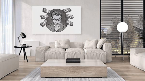 Popart schilderij dollar man