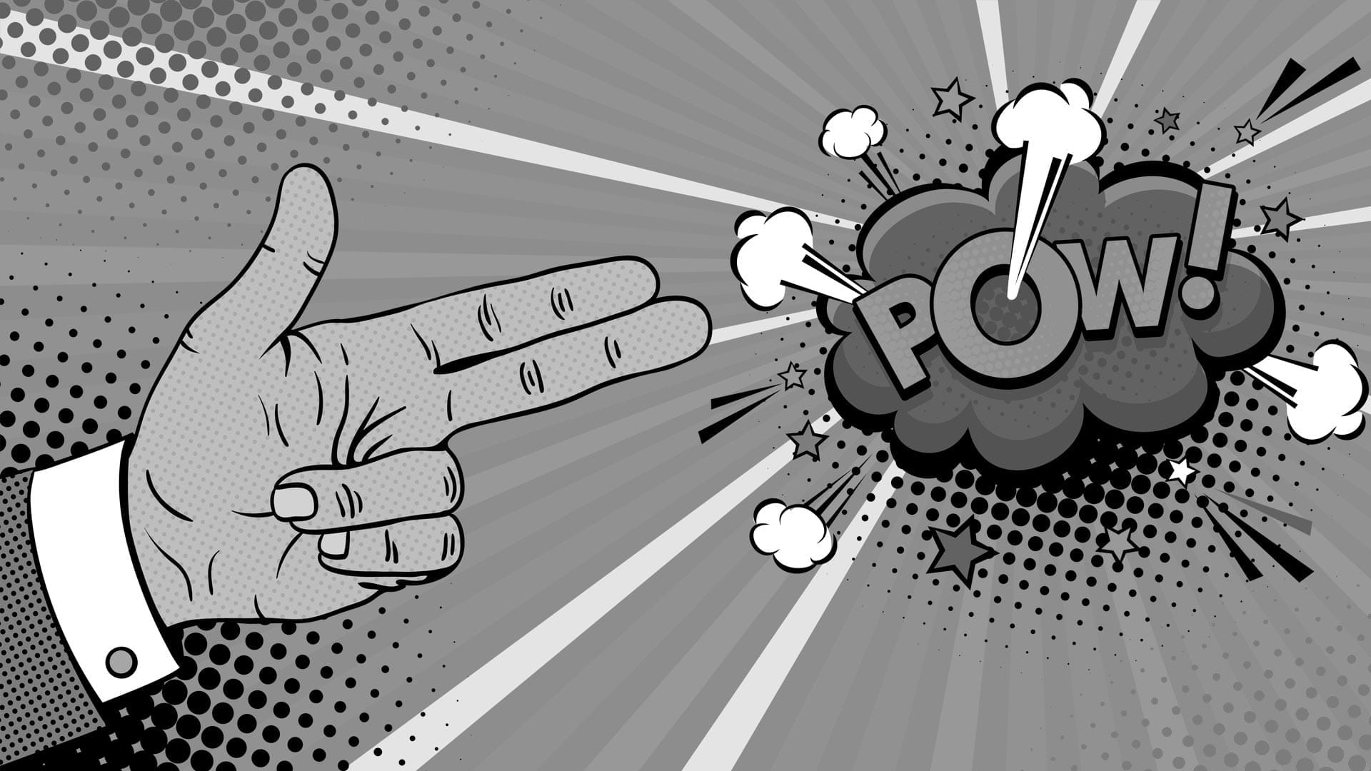 Popart schilderij finger pow