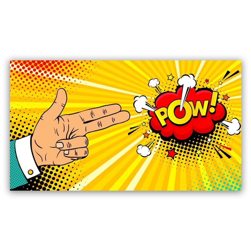 Popart schilderij finger pow