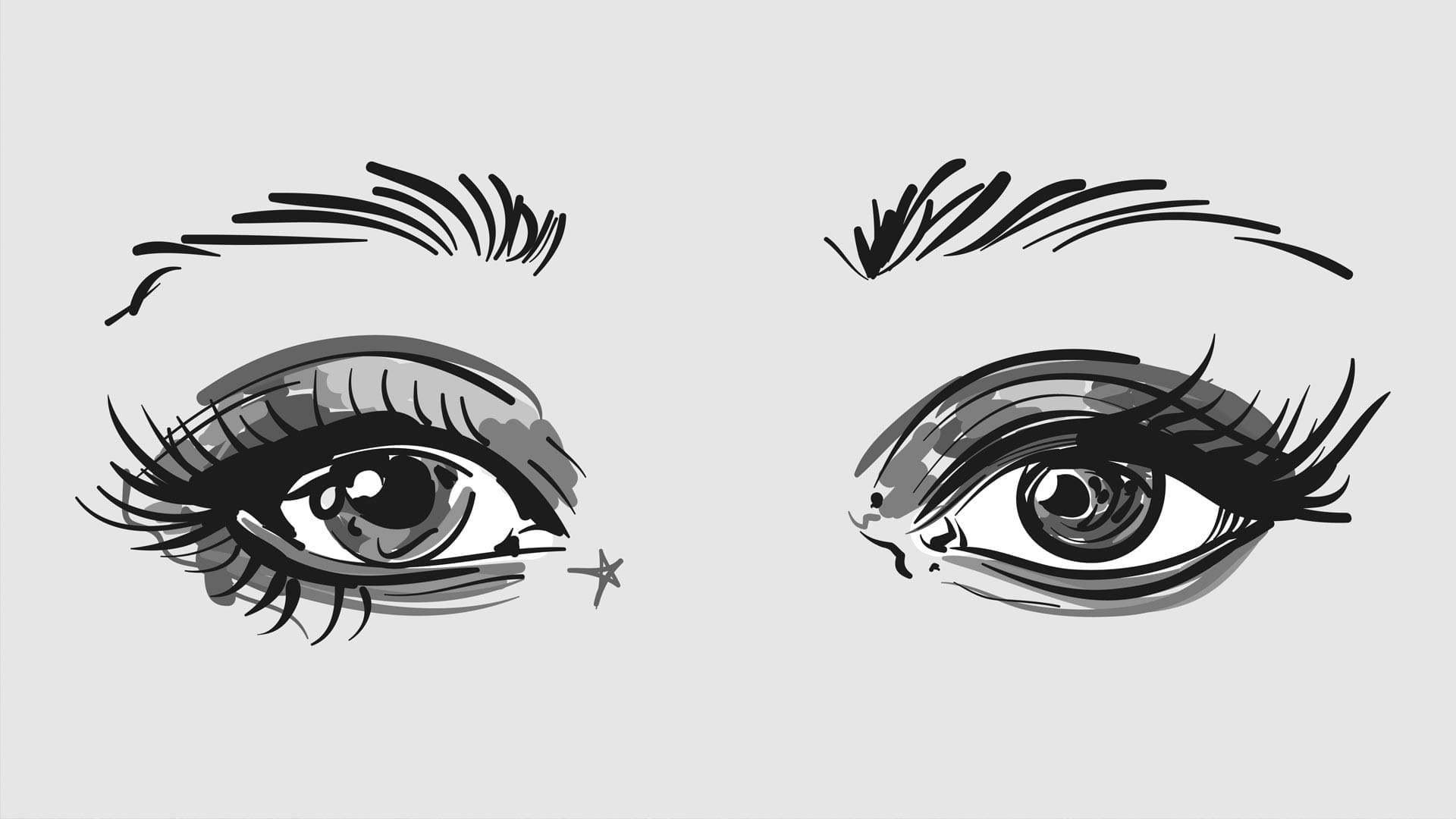 Popart schilderij gekleurde ogen