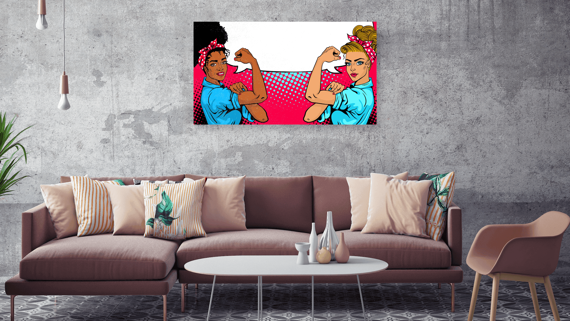 Popart schilderij girls flexing