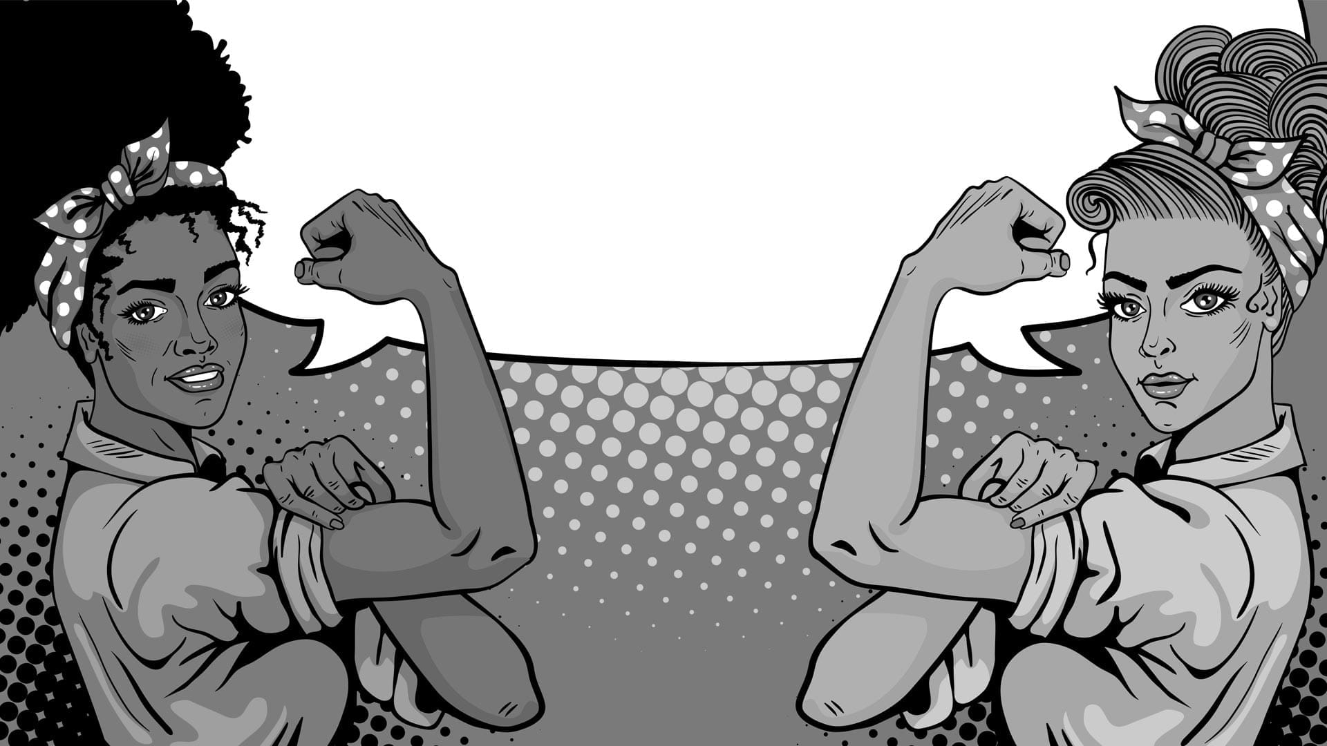 Popart schilderij ladies flexing