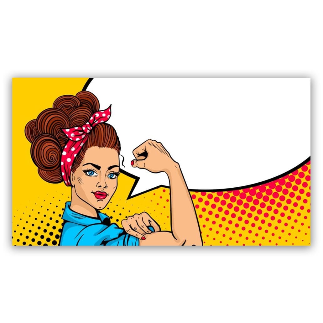 Popart schilderij lady flexing