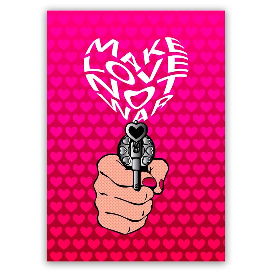 Popart schilderij make love not war