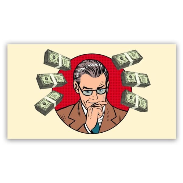 Popart schilderij man dollar