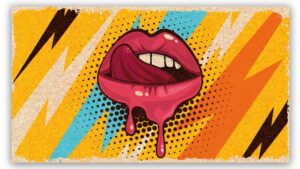 Popart schilderij driping lips