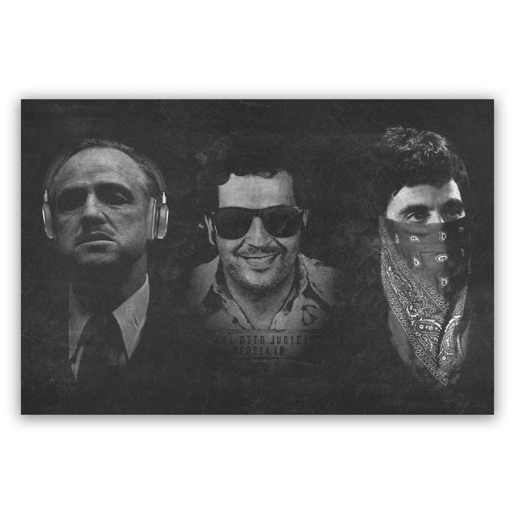 Horen, Zien & Zwijgen Maffia Style schilderij
