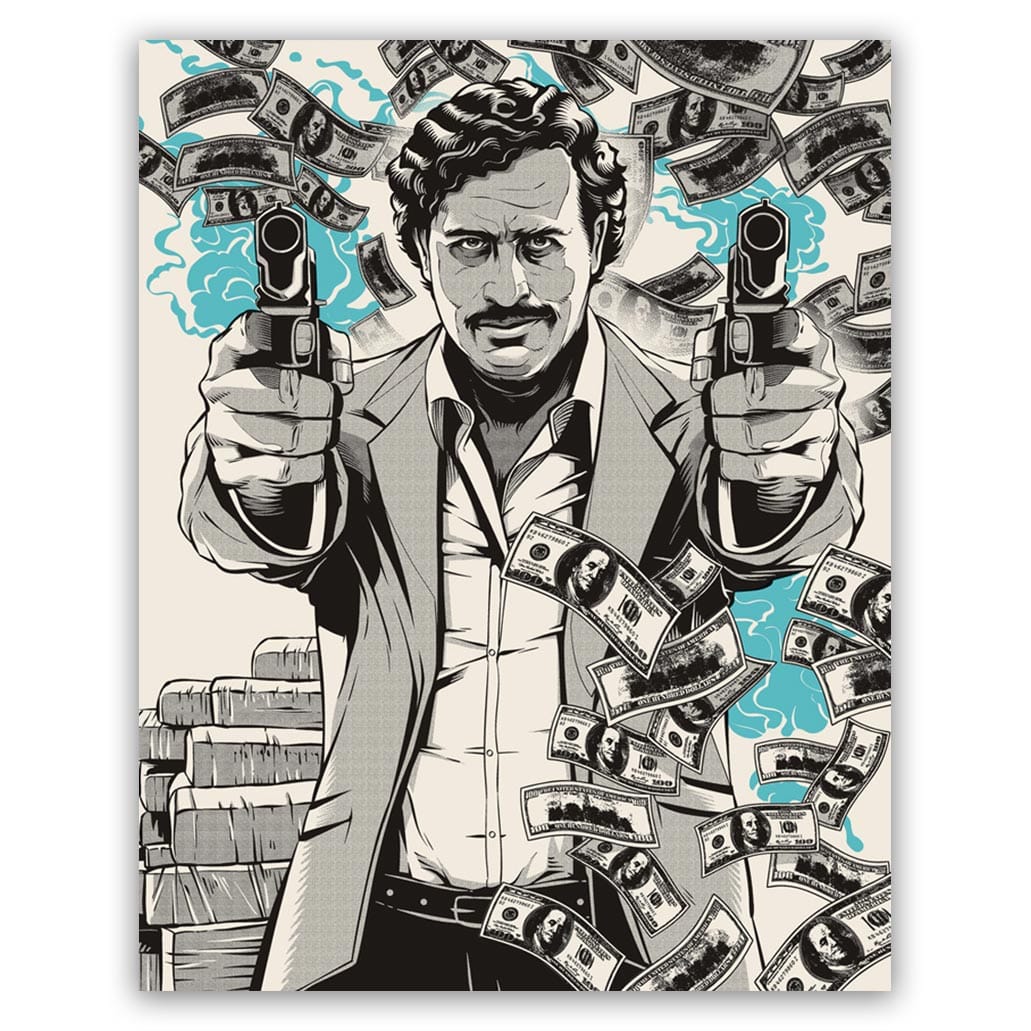 pablo guns dollars schilderij