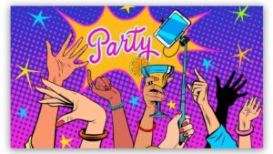 Popart schilderij party