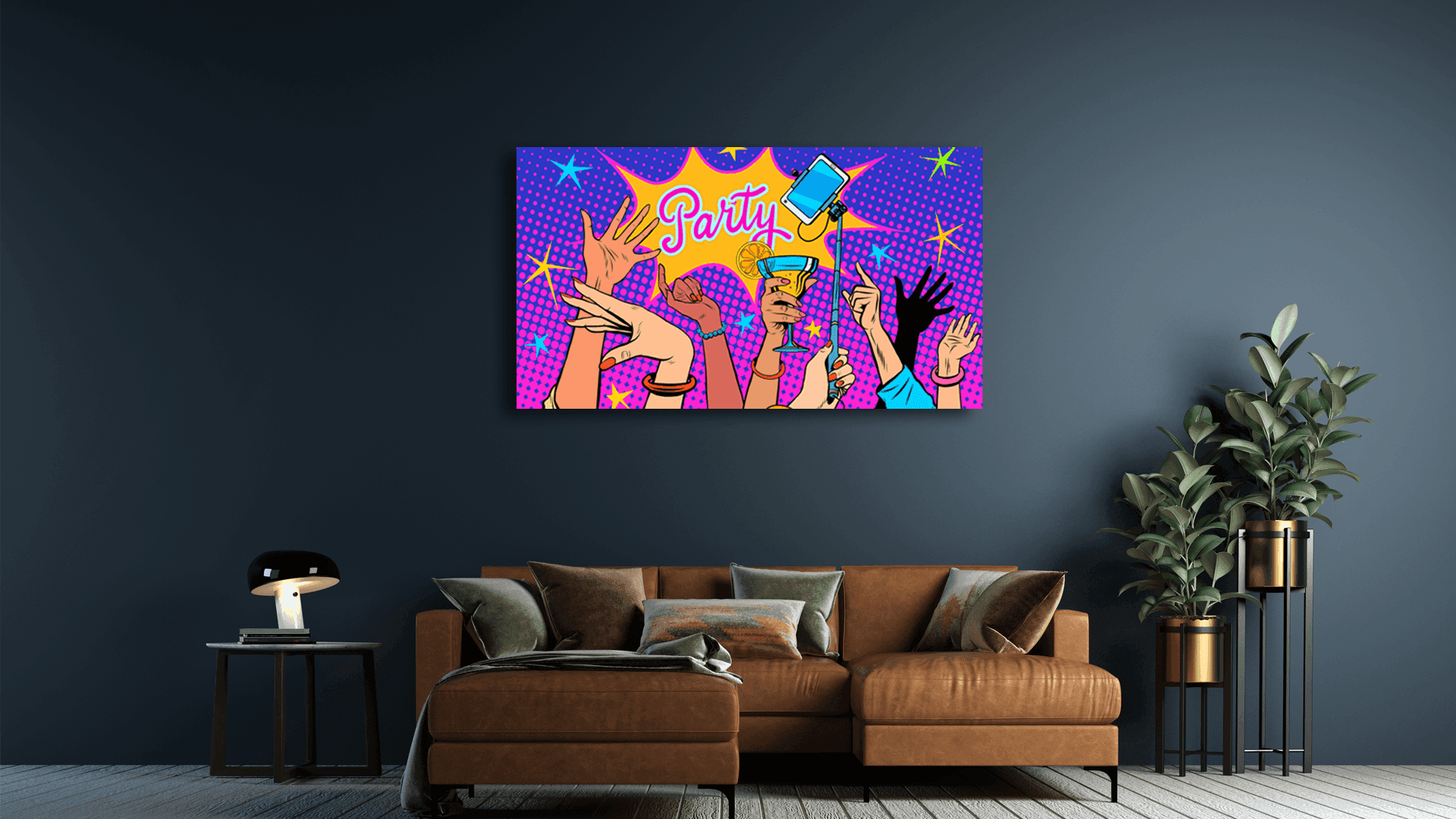 Popart schilderij party