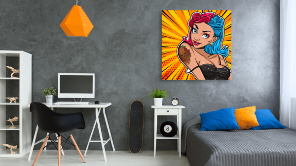 Popart schilderij pin up girl