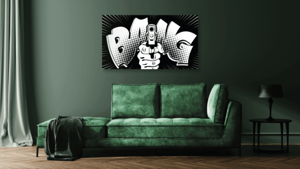 Popart schilderij pistol bang