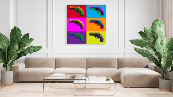 Popart schilderij pistol colors
